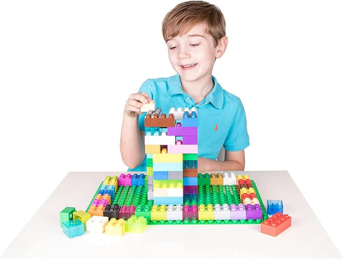 Strictly Briks Mega Block Baseplate, 15 in x 10.5 in, Dark Green, Durable Brick Toy Baseplate