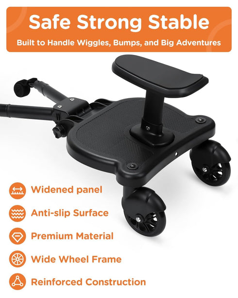 Glofex 2 in1 55 LBs Universal Stroller Board - Stroller Attachment for Toddler to Ride,Detachable Sit and Stand Toddler
