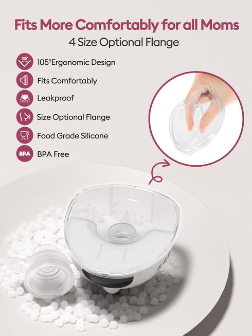 4 9 17/19/21/24MM Lulia Breast Pump Hands Free, Wearable Breastfeeding Pump with Mode and Level, Strong Suction