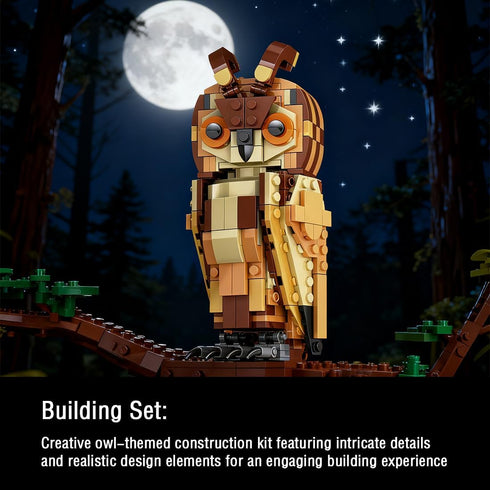 TRYMELL Set 9+ Animal Toy Building - Owl Bird Model Kit for Adults & Kids - Creative Animal Figures Collection