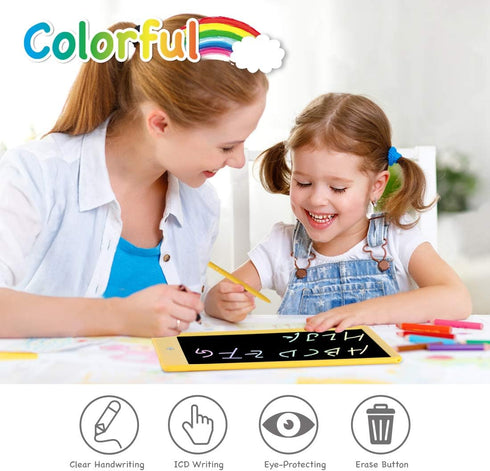 ORSEN LCD Writing Tablet 10 inch - Colorful Doodle Board for Kids, Toddler Toys for Ages 2-7 (Yellow)