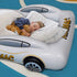 KINMAC Inflatable Toddler Travel Bed- Portable Travel Toddler Air Bed for Kids Camping Air Mattress Racecar Toddler Bed