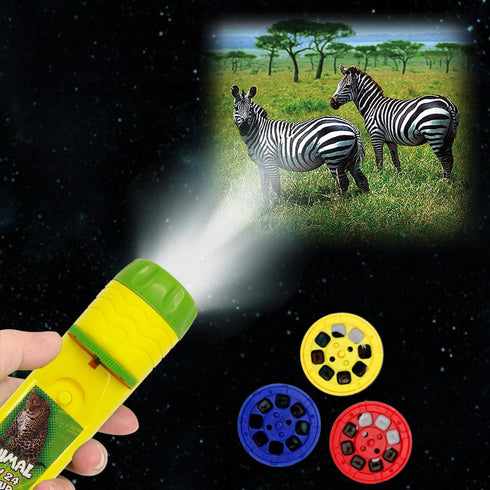 Kids Torch Animal Projector with 3 Discs 24 Images, Small Gifts for Boys Age 3-7, Cool Present for Children