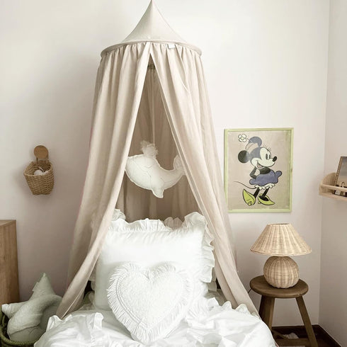CuteeHagl Kids Bed Canopy Breathable Cotton Soft Cover Net for Crib Reading Nook Curtain Hanging Round Play Tent