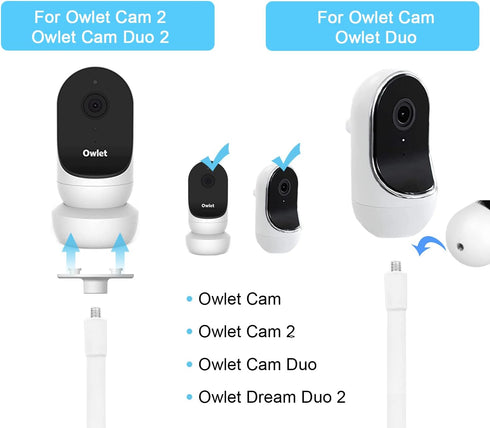 Baby Monitor Mount, Compatible with Owlet Cam/Duo & Other Cameras, 15.7in Flexible Clip, Wall Mount, Metal, Adjustable