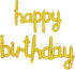 BEISHIDA Gold Happy Birthday Balloons Banner, 16 Inch Mylar Foil Birthday Letters Sign for Party Decorations