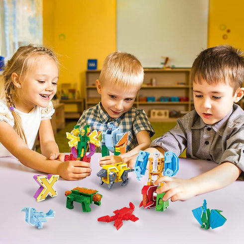 Alphabet Animal Toys for Kids, 26 Pieces STEM ABC Learning Alphabots Transforming Classroom Teaching Toy for 4-6