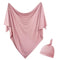 OWLOWLA Newborn Swaddle Set - Stretch Wrap Swaddle Receiving Blanket for Baby Boy Girl (Blush)