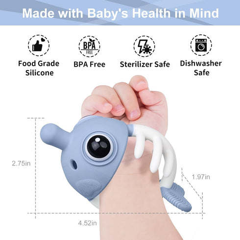 0-6 6-12 Baby Teething Toys Months, Mombella Clownfish Teething Toys Months, Baby Teether Toys with No Drop Strap