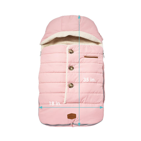 JJ Cole Bundle Me Winter Toddler Car Seat Cover and Bunting Bag - Urban Weather Resistant Baby Carrier Cover, Blush Pink