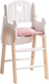 18-20 Inch ROBUD Play High Chair, Pretend Play High Chair with Cushion, Movable Table, Wooden Baby Doll Accessories