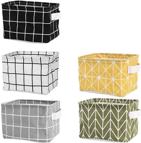 Mini Storage Basket Pack of 5 - Blend Storage Bins for Makeup, Book, Baby Toy, Home Decor Organizers