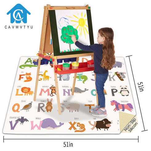 51" Splat Mat for Under High Chair, SI Anti-Slip Waterproof Multipurpose Splash Mat, Washable High Chair Mat Floor