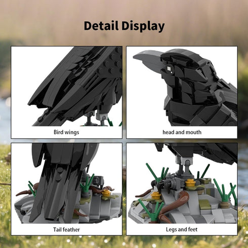 12+ (357 Raven Bird Mini Building Blocks and Construction Toy, Collectible Animal -Themed Model to Build and Display