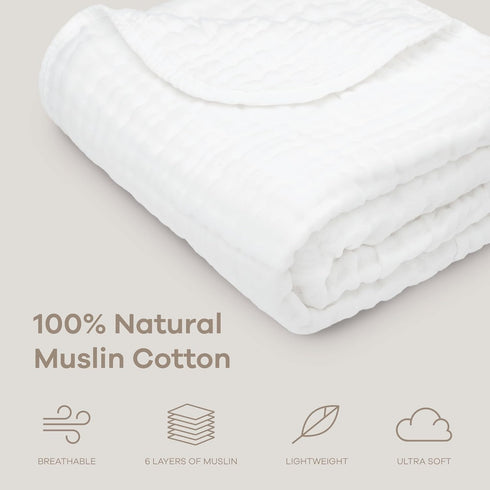 Set Comfy Cubs Grey/White Muslin Crib Sheet & Baby Blanket
