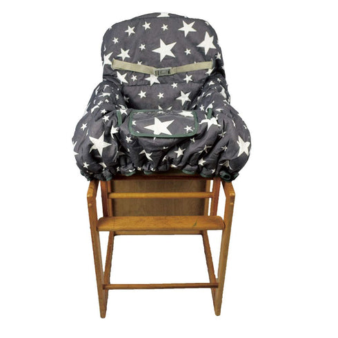 2-in-1 Shopping Cart Cover for Baby, Toddler High Chair Cover, Star Print