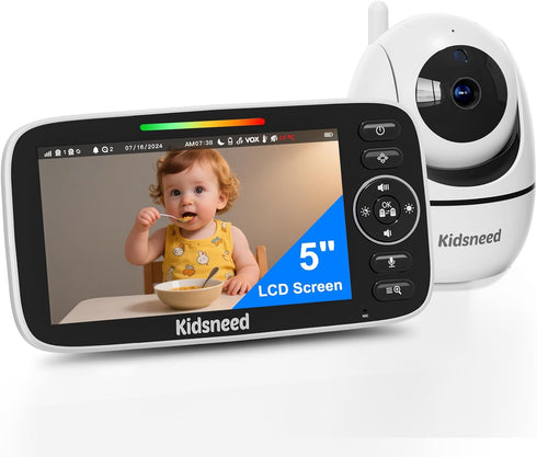 Kidsneed Baby Monitor with Camera and Audio 720P Baby Camera No Wifi, 5
