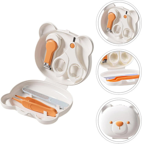 Set 4pcs HEMOTON Nail Clipper and File for Newborns and Infants Safe Stainless Steel Nail Grooming Kit with Scissors
