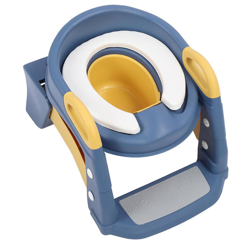 Dioche Potty Training Seat with Step Stool Ladder Non Slip Pads PVC Comfortable Toddler Potty Training Toilet Seat
