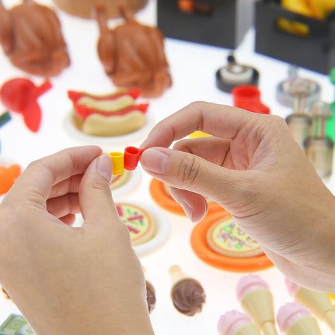 188pcs Set, City Food Bricks Picnic Toys Friends Kitchen Fram Restaurant DIY Pieces Parts Ice-Cream-Cupcakes
