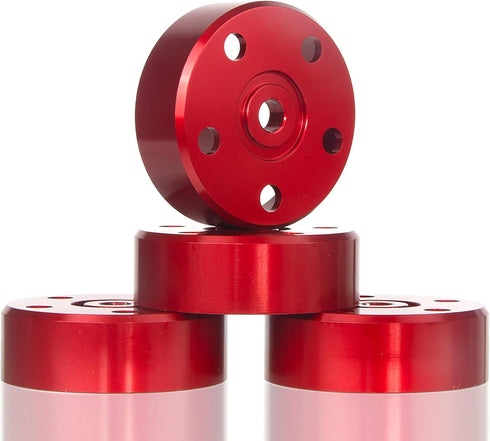 Aluminum Wheel Hex Hub Adapters for Tamiya Super ClodBuster Bullhead Upgrades (Red)
