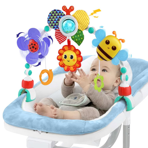 Adjustable Baby Stroller Arch Toys, Crib Mobile with Sensory Play Accessories for 0-24 Months Toddler Toys