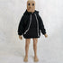 1/12 Scale Strong Man Action Figure Clothes, Men's Hoodie Clothing for 1:12 6inch Male Action Figure Doll (Black)