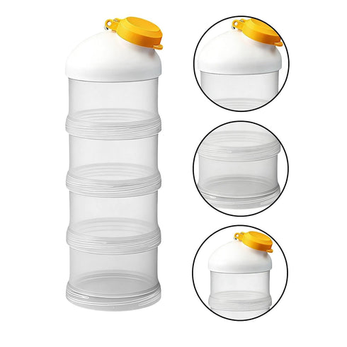 Generic 4 Formula Travel Container - Layer Stackable Airtight Reusable Storage for Feeding | Compact Organizer