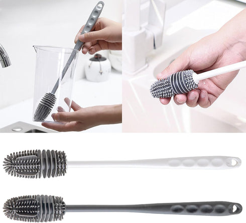 TNNOKL MultiPurposes & Practical Tool Bottle Brush Reusable Silicone Brush for Sports Bottle Baby Bottle