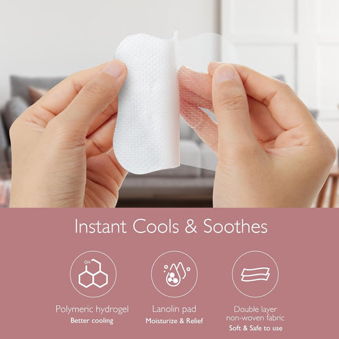Momcozy 20 Hydrogel Nursing Pads, Nipple Pads with Lanolin Supports Instant Cooling Relief from Breastfeeding