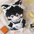 niannyyhouse 20cm Plush Doll Clothes Headdress Shirt Dress Apron Shoes Cat Paw Maid Sets 8in Doll Accessories Dress Up (Black)