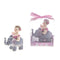 Lunaura Baby Keepsake, Set of 12 Girl Baby Holding Pacifier on Elephant Favors, Pink