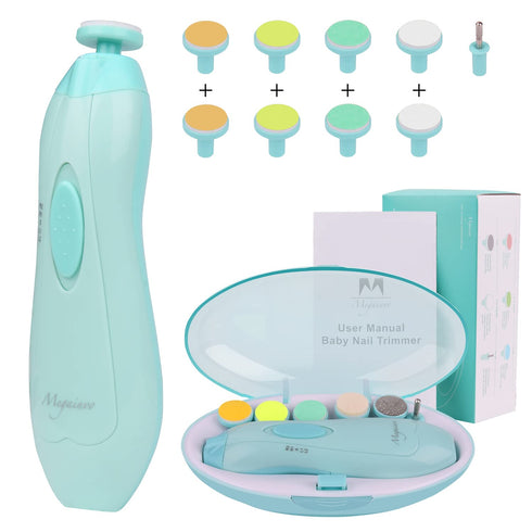 Baby Electric Nail Trimmer with LED Light, 10 Grinding Heads, Safe Electric Nail File for Newborns and Kids.