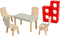 PlanToys Wooden Dining Room Dollhouse Furniture Set for Kids | Montessori Small