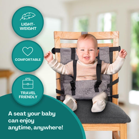 Portable High Chair for Travel by Baby Pick Harness Seat, Foldable & Lightweight Gear, Adjustable Straps for Babies