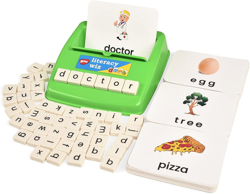 BOHS Literacy Wiz Fun Game - See and Hide Spell Lower Case Flash Cards for Preschool Language Learning