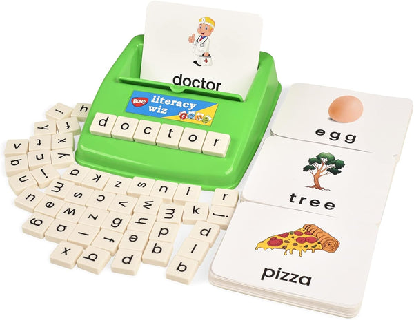 BOHS Literacy Wiz Fun Game - See and Hide Spell Lower Case Flash Cards for Preschool Language Learning