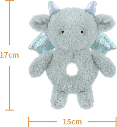 Apricot Lamb Baby Dragon Dinosaur Soft Rattle Toy: Plush Stuffed Animal for Newborn (Dragon, 6 Inches)