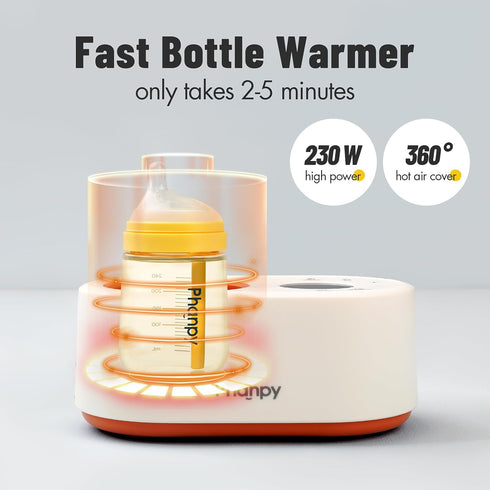 12-in-1 Phanpy Water-Free Bottle Warmer, Multifuntion Fast Baby Bottle Warmer for Breastmilk, Bottle Warmer for Travel