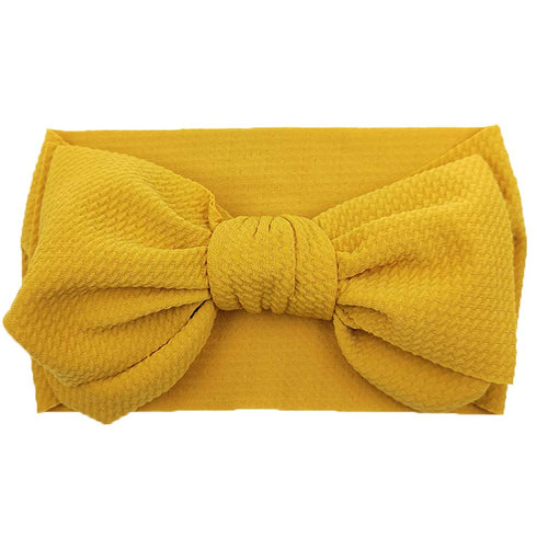 KIDOCHEESE Oversized Bows Baby Girl Headbands with Nylon Elastics, Large Hair Wraps for Newborns and Toddlers