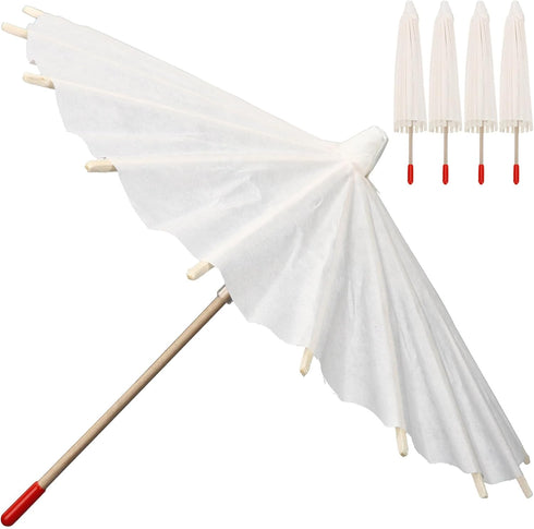 Parasol Mini Umbrella Doll Umbrella, White Blank Paper Parasol DIY Craft Umbrella, Cute Tiny Umbrella Mini Parasol
