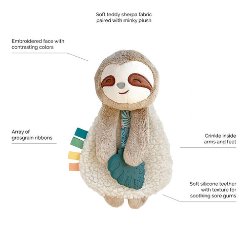 Itzy Ritzy - Itzy Lovey Including Teether, Textured Ribbons & Dangle Arms; Features Crinkle Sound & Link & Love Toy
