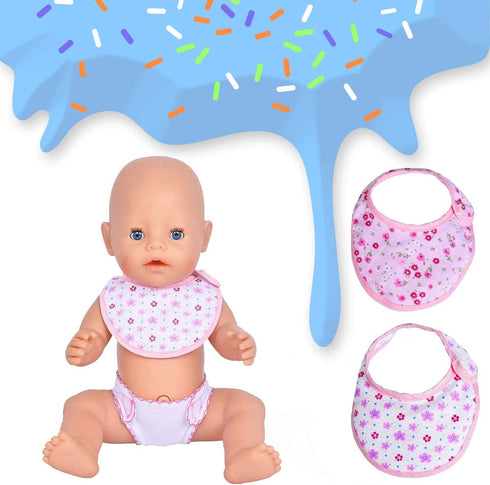 DC-BEAUTIFUL 4 Pcs Diapers and Bibs for 14-18 Inch Baby Dolls