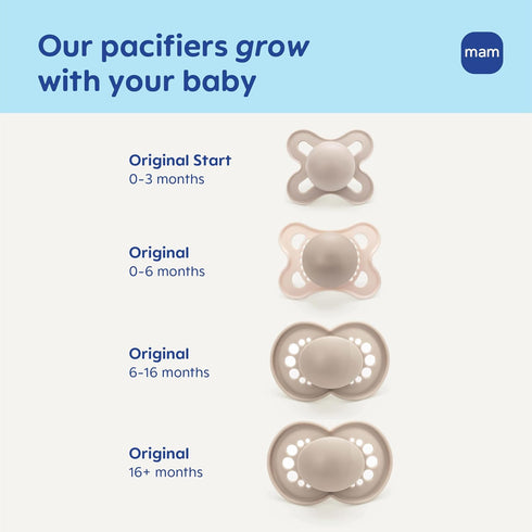 Pack 3 0-6 4 Count (Pack 1) MAM Variety Baby Pacifier, Includes Types of Pacifiers, Nipple Shape is Developed
