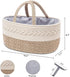 Baby Diaper Caddy Organizer, Portable Nursery Storage Basket with Changeable Compartments, 100% Cotton Woven Rope