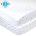 American Baby Company 2 Pack 100% Natural Cotton Fitted Mini Crib Sheets, 38" x 24", Blue Star/Zigzag