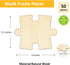 50 Piece Blank Wooden Puzzle, Jumbo Size, Unfinished Freeform Large Jigsaw Puzzle Pieces for Arts & Crafts