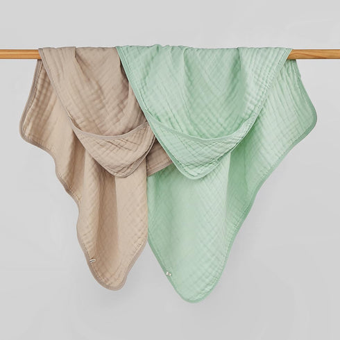 4Pack 32x32 Inches, 6-Layer 100% Set (4 Muslin Hooded Baby Towels - Premium Cotton Extra Soft Absorbent Bath Towels