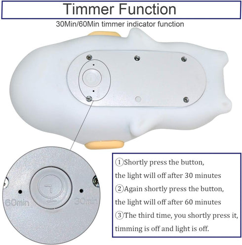 Silicone LED Papa Puppy Night Light - Touch Sensor Switching Night Lamp, Safe SIL+ABS, Sleep Timer for Kids