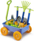 Liberty Imports Pull Along Garden Wagon and Gardening Tools Toy Play Set